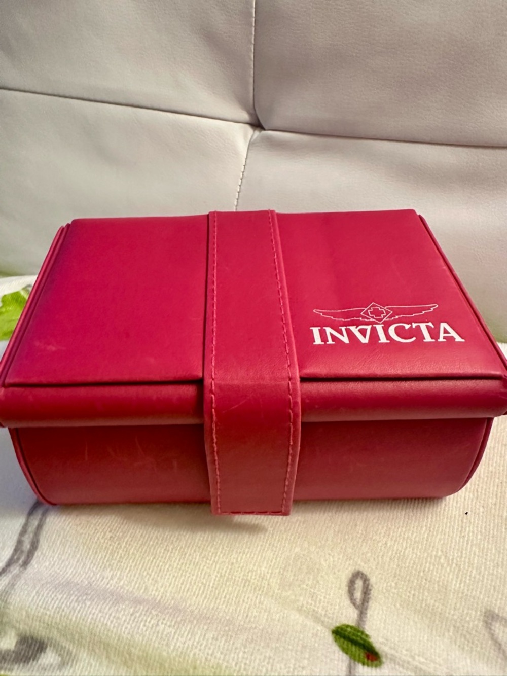 Invicta Pink Travel Watch Case with White Logo